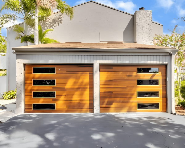 Professional Garage Door Repair Service in Progress Technician repairing a residential garage door with tools